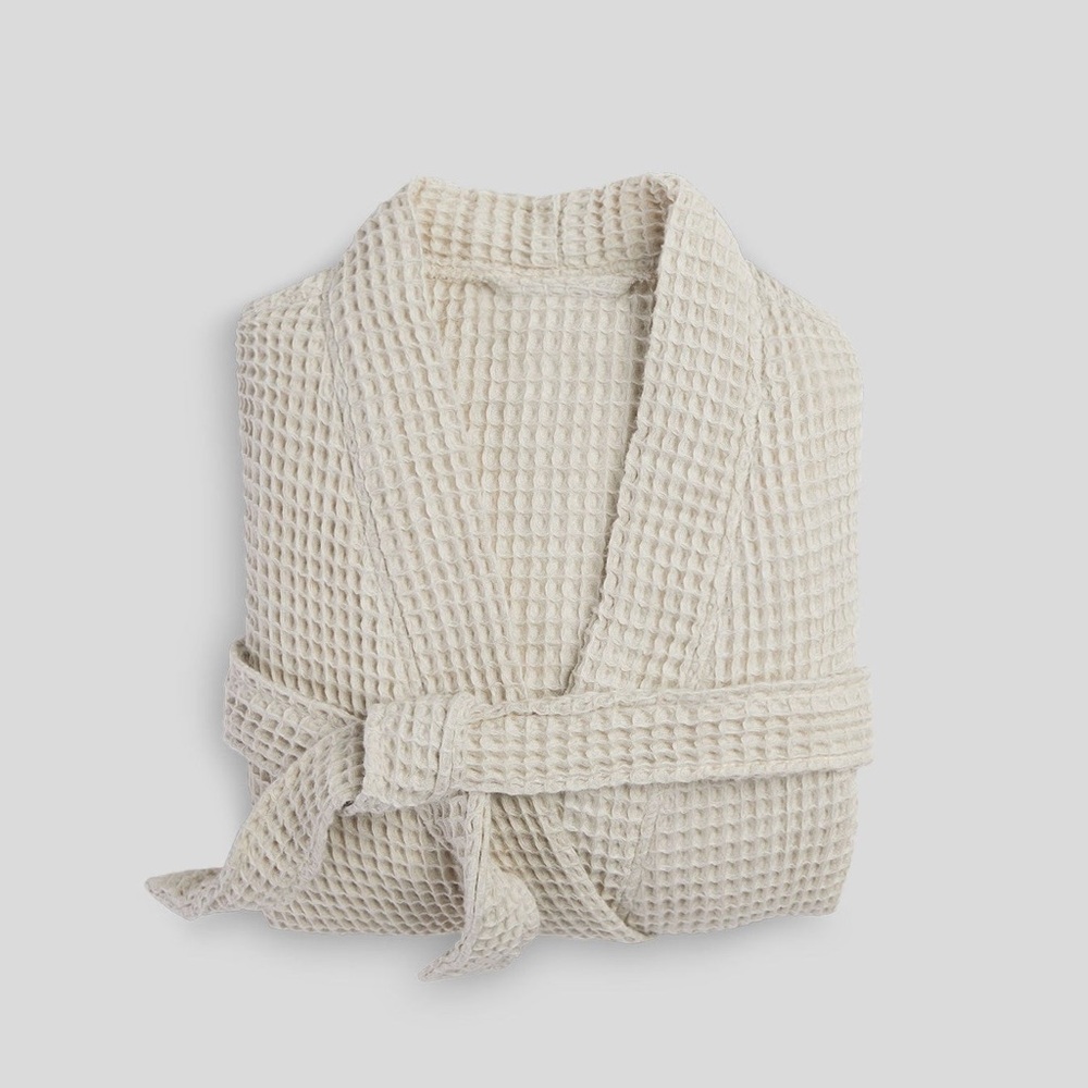 Cream Waffle Knit Robe Parachute